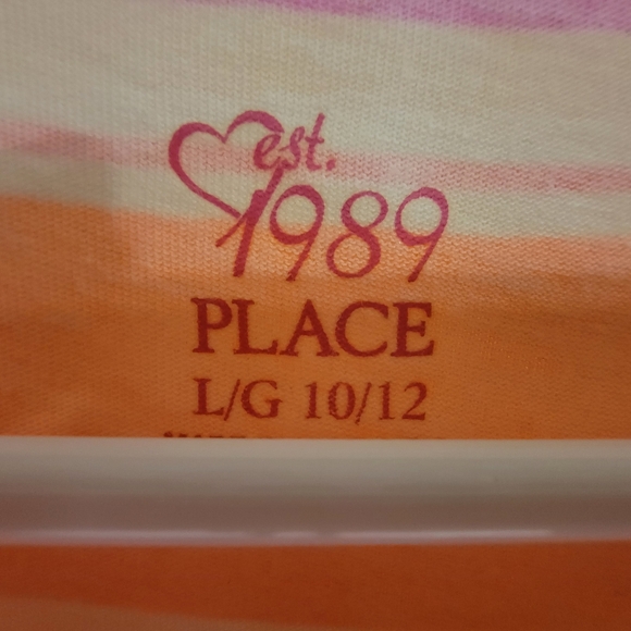 Orange and Pink Striped Kids Dress - Picture 3 of 3